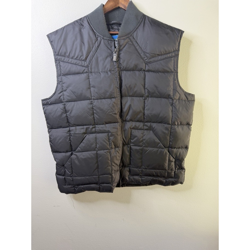 Vintage Silver Rider Down Puffer Vest Men 2XL  Black Retro 80s 90s